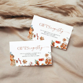 Winter Christmas Baby shower Registry Informatiekaartje
