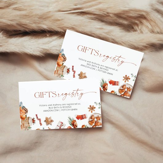 Winter Christmas Baby shower Registry Informatiekaartje