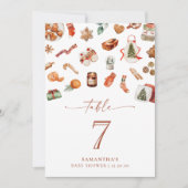 Winter Christmas Baby shower Tafelnummer Kaart (Voorkant)