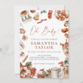 Winter Christmas Baby shower Uitnodiging (Voorkant)