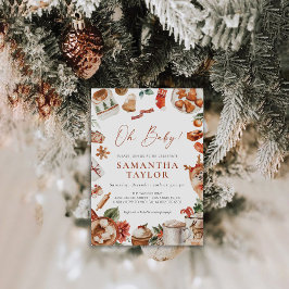 Winter Christmas Baby shower Uitnodiging