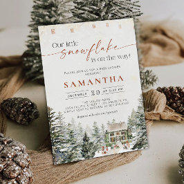 Winter Christmas Baby shower Uitnodiging