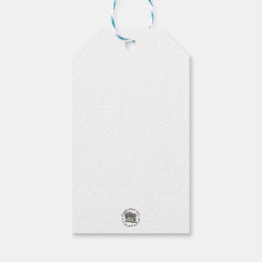 Winter Christmas Barn Gift Label Cadeaulabel (Achterkant)