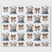 Winter Christmas Beer Wrapping Paper Cadeaupapier (Vlak)
