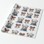 Winter Christmas Beer Wrapping Paper Cadeaupapier (Uitgerold)