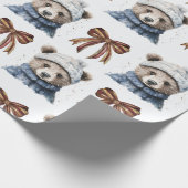 Winter Christmas Beer Wrapping Paper Cadeaupapier (Hoek)