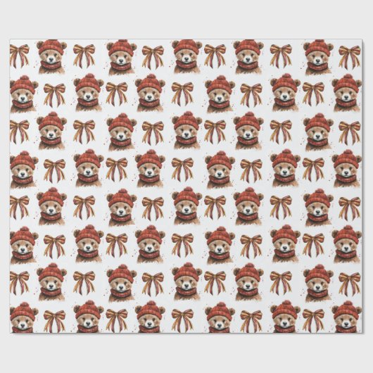 Winter Christmas Beer Wrapping Paper Cadeaupapier (Vlak)
