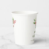 Winter Christmas Berry Waterverf Papieren Bekers (Rechts)