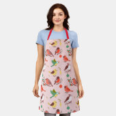 Winter Christmas Birds Mom Apron Schort (Gedragen)