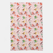 Winter Christmas Birds Theedoek (Verticaal)