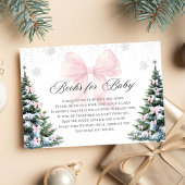 Winter Christmas Bow Baby Shower Books For Baby Informatiekaartje
