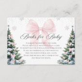 Winter Christmas Bow Baby Shower Books For Baby Informatiekaartje (Voorkant)