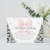 Winter Christmas Bow Baby Shower Books For Baby Informatiekaartje (Staand voorkant)