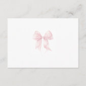 Winter Christmas Bow Baby Shower Books For Baby Informatiekaartje (Achterkant)
