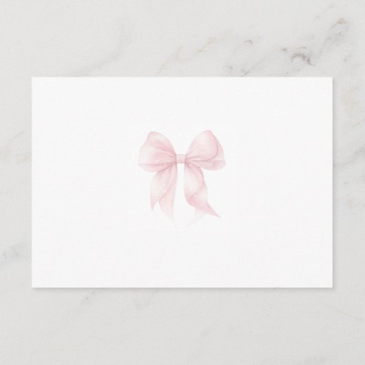 Winter Christmas Bow Baby Shower Diaper Raffle Informatiekaartje (Achterkant)