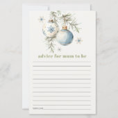 Winter Christmas Boy advies aan mama Baby shower (Voorkant)