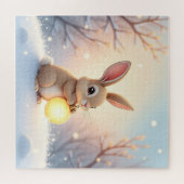 Winter Christmas Bunny Puzzle Legpuzzel (Horizontaal)