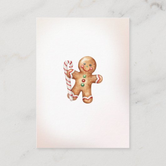 Winter Christmas Cookie Baby shower Luier Raffle Informatiekaartje (Achterkant)