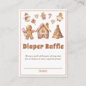 Winter Christmas Cookie Baby shower Luier Raffle Informatiekaartje (Voorkant)