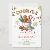 Winter Christmas Cookies and Cocoa Birthday  Kaart (Voorkant)