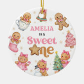 Winter Christmas Cookies Birthday Party Keramisch Ornament (Voorkant)