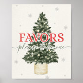 Winter Christmas Favors Sign Poster (Voorkant)