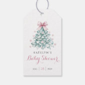 Winter Christmas Girl Baby shower Cadeaulabel (Achterkant)