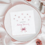 Winter Christmas Girl Baby shower Servet<br><div class="desc">Vier de komst van je kleine meisje met dit charmante winterse baby shower servetten. Met een blauwgroen kerstboom versierd met een delicate roze blush boog en omgeven door pastel sneeuwvlokken, combineert dit elegante ontwerp feestelijke charme met een zachte, coquette touch. Ideaal voor het creëren van een onvergetelijk winterse baby shower...</div>