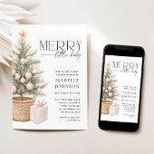 Winter Christmas Girl Baby shower Uitnodiging