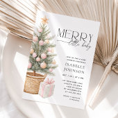 Winter Christmas Girl Baby shower Uitnodiging