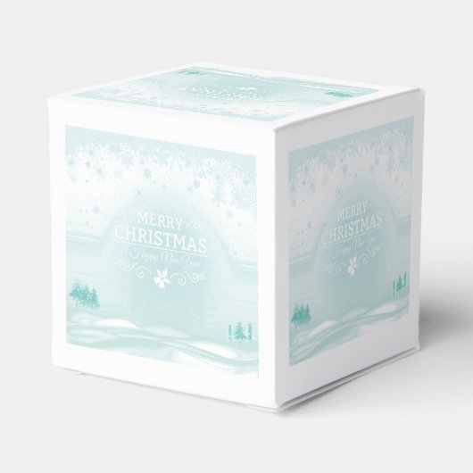 Winter Christmas Heart Window Favor Box Bedankdoosjes (Achterkant)