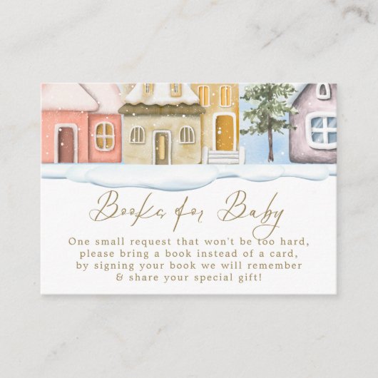 Winter Christmas Het duurt een Village Baby shower Informatiekaartje (Voorkant)