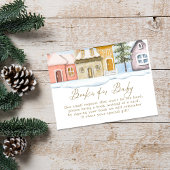 Winter Christmas Het duurt een Village Baby shower Informatiekaartje