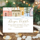 Winter Christmas Het duurt een Village Baby shower Informatiekaartje