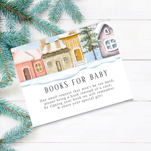 Winter Christmas Het duurt een Village Baby shower Informatiekaartje