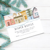 Winter Christmas Het duurt een Village Baby shower Informatiekaartje