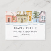 Winter Christmas Het duurt een Village Baby shower Informatiekaartje (Voorkant)