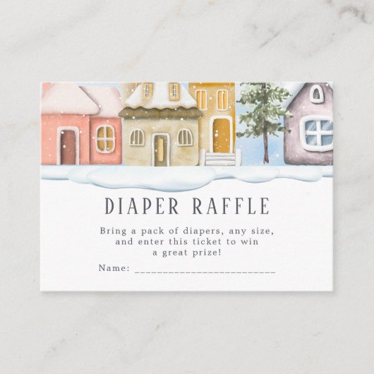 Winter Christmas Het duurt een Village Baby shower Informatiekaartje (Voorkant)