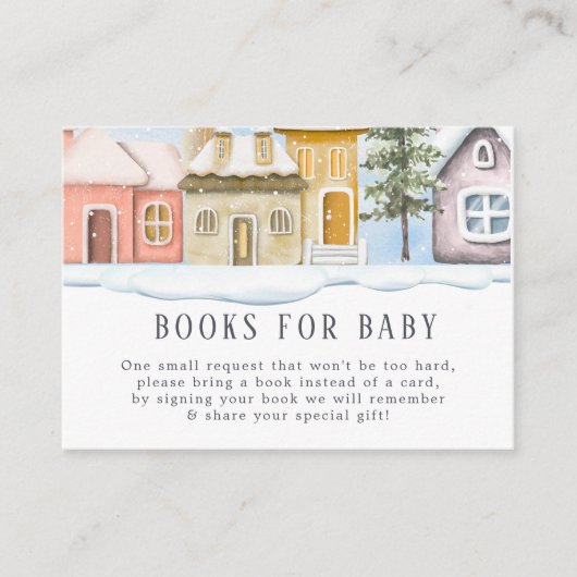 Winter Christmas Het duurt een Village Baby shower Informatiekaartje (Voorkant)