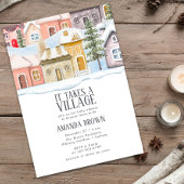 Winter Christmas Het duurt een Village Baby shower Kaart