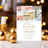 Winter Christmas Het duurt een Village Baby shower Kaart