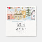 Winter Christmas Het duurt een Village Baby shower Servet (Voorkant)