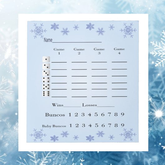 Winter Christmas Holiday Bunco Score Blad Notitieblok