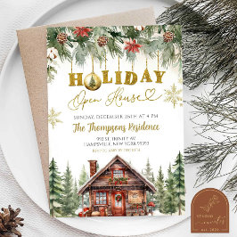 Winter Christmas Holiday Open House Party Kaart