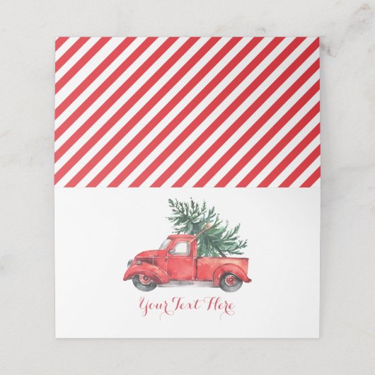 Winter Christmas Holiday Party Rode Vrachtwagen Pi Plaatskaartje (Buitenkant ongevouwen)