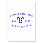 Winter Christmas house blauwe snoep canes est. Yea Kaart (Achterkant)