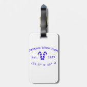 Winter Christmas house blue candy canes est. Year  Bagagelabel (Achterkant verticaal)