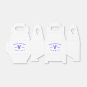 Winter Christmas house blue candy canes est. Year  Bedankdoosjes (Uitgevouwen)