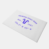 Winter Christmas house blue candy canes est. Year  Deurmat (Schuin)