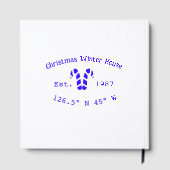 Winter Christmas house blue candy canes est. Year Gastenboek (Achterkant)